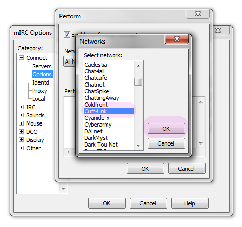 4b This step will ensure that your perform commands are sent to the Cuff-Link network only, and not every other network you may connect to on startup